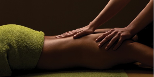 Oncology massage green towel