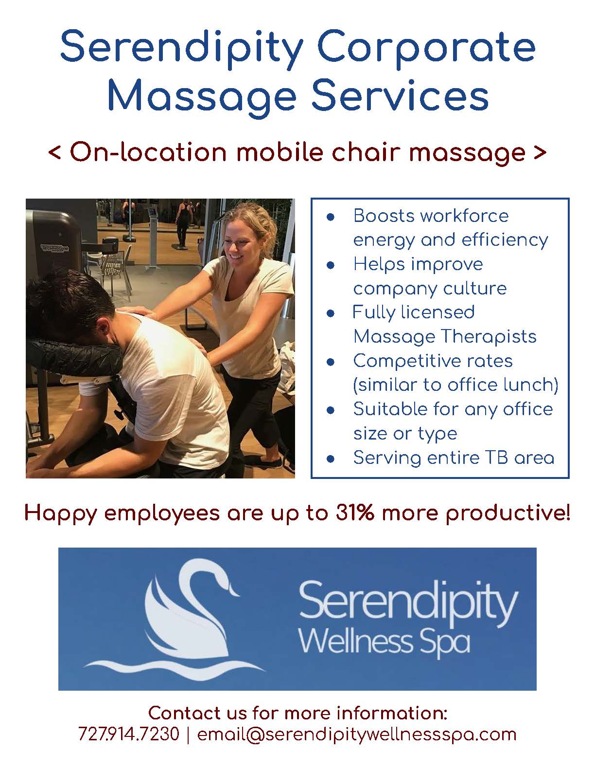Serendipity Corporate Massage Services flyer